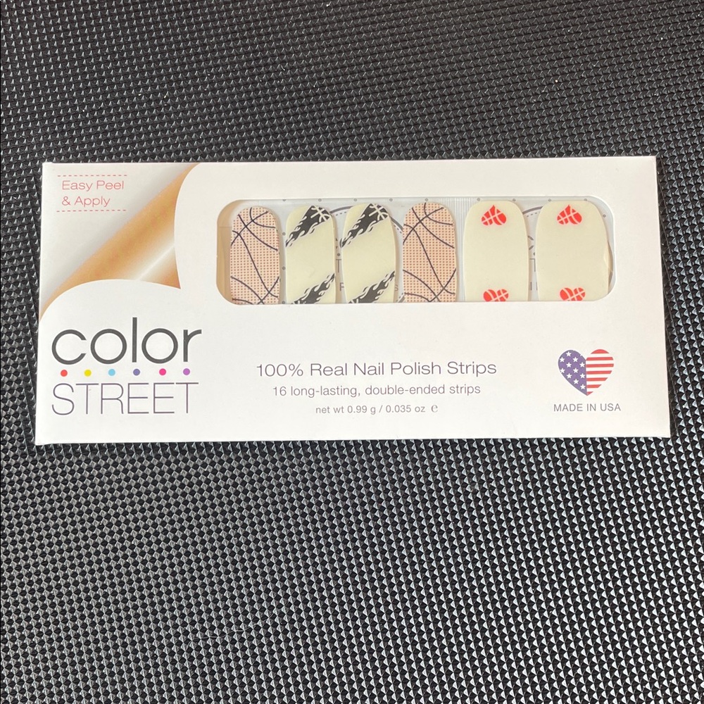 Color Street Nail Strips in Cream and Black with Red Accents